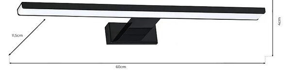Czarny kinkiet do łazienki -13,8W 60x11,5x4 cm F9-T33