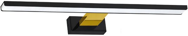 Kinkiet nad lustro czarny + złoty - 13,8W 60x11,5x4 cm R5-K35