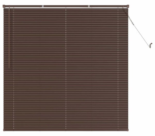 Żaluzja wenecka pvc ciemnobrązowa 150x150 cm z regulacją światła i klipsem bezpieczeństwa