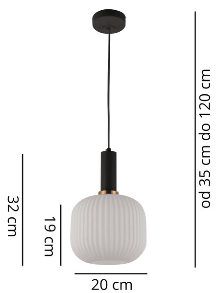 LAMPA WISZĄCA LOFT BIAŁO-CZARNA GATO