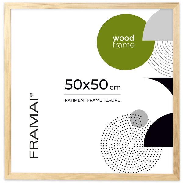 Ramka na zdjęcia 50x50 cm z drewna surowego sosnowa ramka DIY FRAMAI®