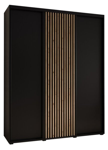 Szafa przesuwna wysoka Lanko 1 200, gł. 60 cm czarny + czarny + artisan