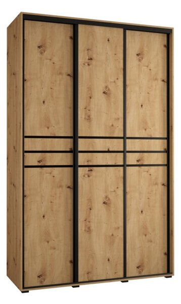 Szafa przesuwna wysoka Davos 10 160, gł. 60 cm artisan + artisan + czarny