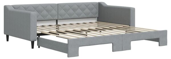 Sofa rozsuwana, jasnoszara, 100x200 cm, tkanina