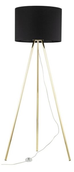 Lampa podłogowa TK Lighting UMBERTO 6635 czarno-złota, metalowa, E27, 155 cm, Ø50 cm, nowoczesna do salonu sypialni