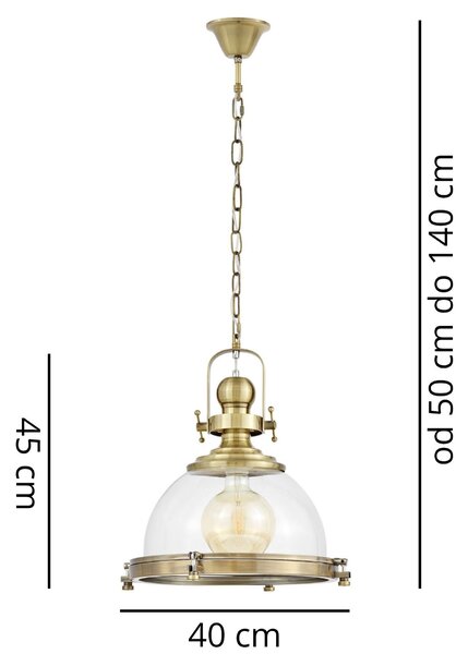 LAMPA WISZĄCA SUFITOWA LOFT MOSIĘŻNA FALCO