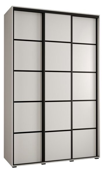 Szafa przesuwna wysoka Davos 4 160, gł. 45 cm biały + biały + czarny