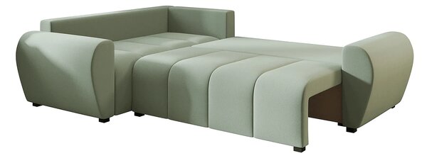 Zielony rozkładany narożnik L z funkcją spania T7-S43