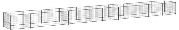 Kojec dla psa, czarny, 10 m², stalowy