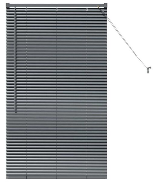 Nowoczesne żaluzje weneckie ciemnoszare z aluminium 130x80 cm