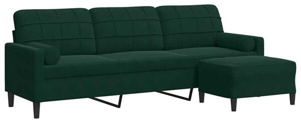 Sofa 3-osobowa z podnÃ³Å¼kiem, ciemnozielony, 210 cm, aksamit