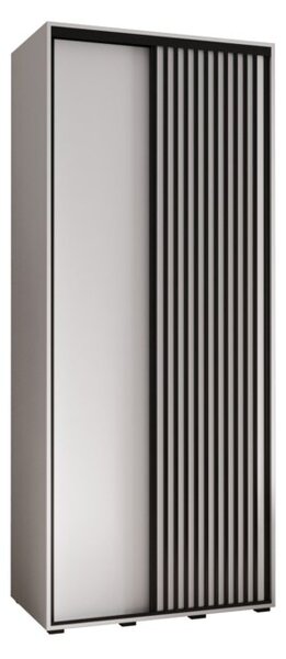Szafa przesuwna wysoka Lanko 1 110, gł. 60 cm biały + biały + czarny