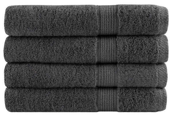 Ręczniki premium, solund, 4 szt., antracytowe, 80x200 cm, 600 g/m²