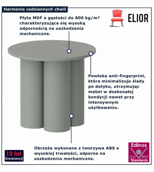 Nowoczesna ława w kolorze szałwii 60 cm T5-T70