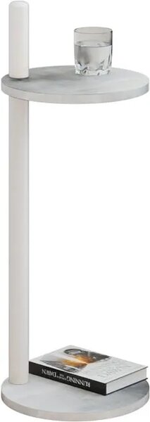 Stolik minimalistyczny pomocniczy beton + biały N2-T86