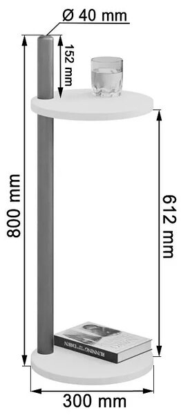 Biały stolik pomocniczy C3-H15