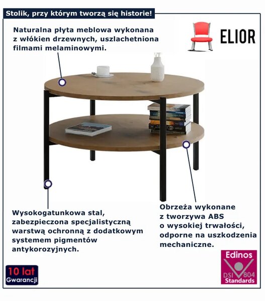 Nowoczesny stolik kawowy dąb lancelot L9-G07