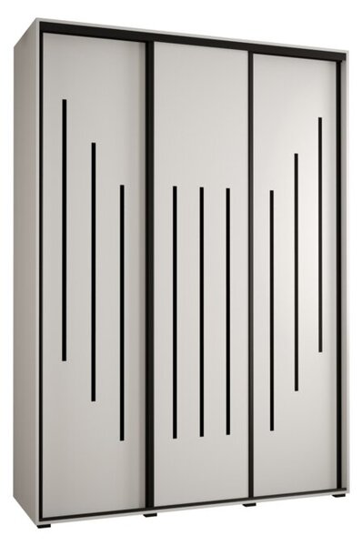 Szafa przesuwna wysoka Davos 8 170, gł. 45 cm biały + biały + czarny