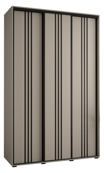 Szafa przesuwna wysoka Dakota 6 150, gł. 60 cm kaszmir + kaszmir + czarny