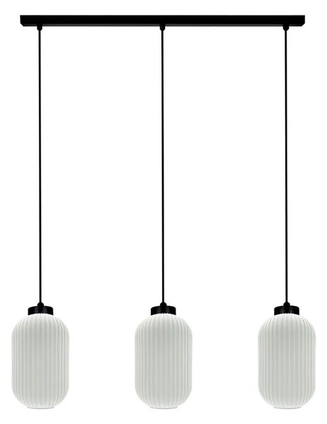Lampa wisząca z trzema kloszami biała L6-D45