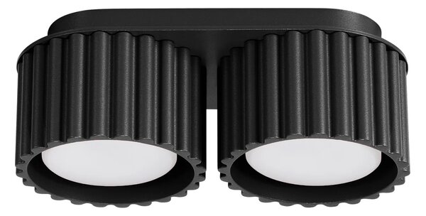 Czarny ryflowany plafon sufitowy K6-G48
