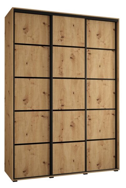 Szafa przesuwna wysoka Davos 4 180, gł. 60 cm artisan + artisan + czarny