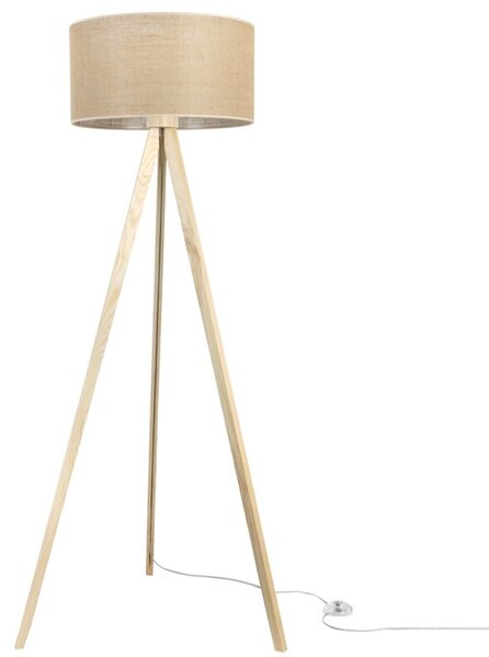 Lampa podłogowa trójnóg naturalny Light Home LH Juta 1xE27 44cm abażur walec beżowy