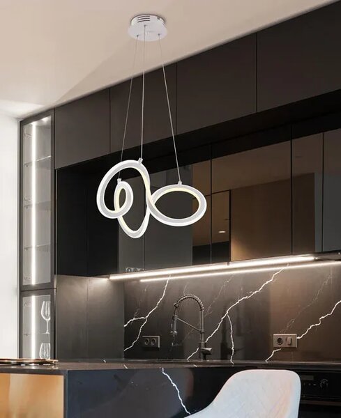 Biała nowoczesna lampa wisząca LED - S005-Uvex