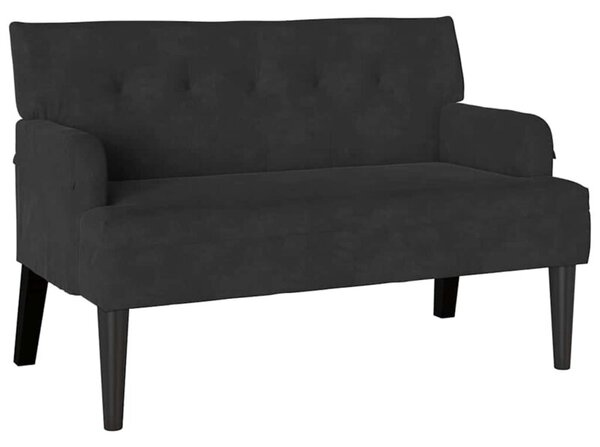 Sofa chesterfield aksamitna elegancja w kolorze czarnym 2-osobowa