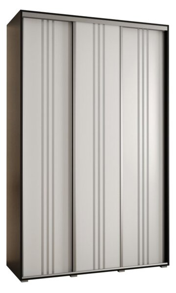 Szafa przesuwna wysoka Davos 6 160, gł. 45 cm czarny + biały + srebrny