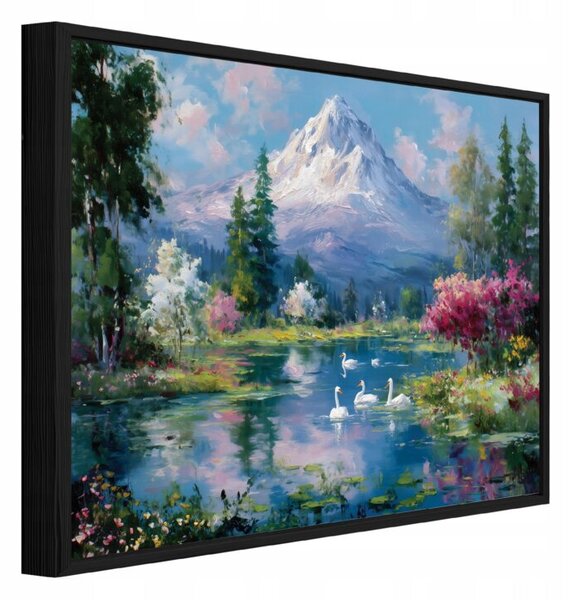 Obraz W Ramie Na Płótnie Góry Niebieski Do Sypialni Salonu 60x40