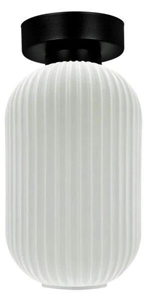 Lampa sufitowa ze szklanym ryflowanym kloszem biała C5-P25