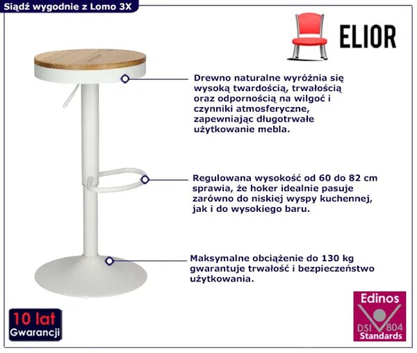 Biały hoker w loftowym stylu - Eroa 3X