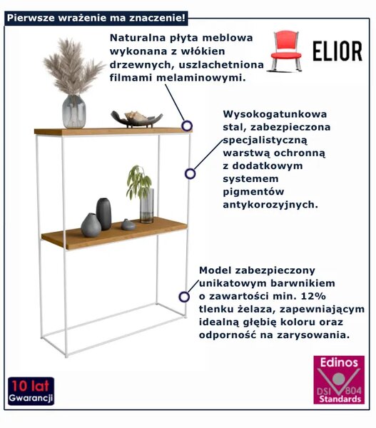 Klasyczna konsola pod lustro dąb lancelot + biały Z7-S74