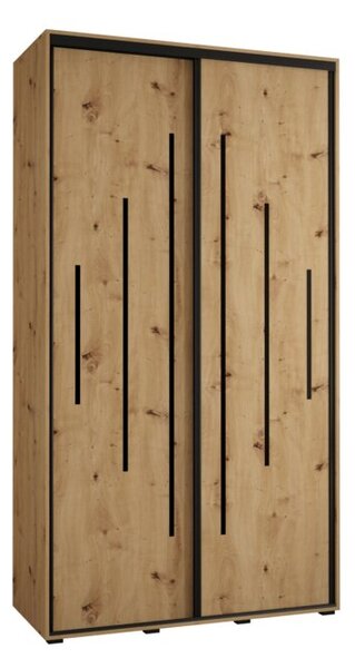 Szafa przesuwna wysoka Davos 12 140, gł. 60 cm artisan + artisan + czarny