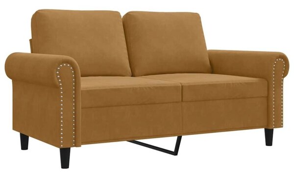 Sofa 2-osobowa, brÄ zowy, 120 cm, tapicerowana aksamitem
