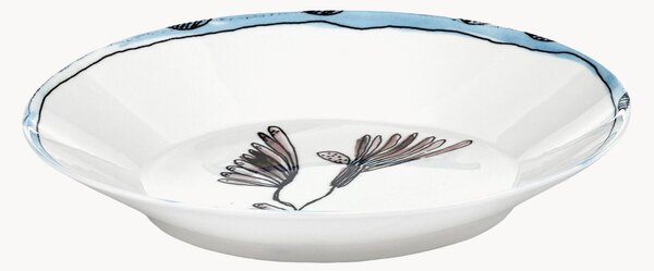 Komplet talerzy głębokich z porcelany kostnej Midnight Flowers, 2 elem