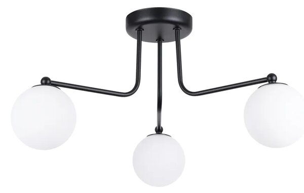 Czarna lampa sufitowa z 3 kloszami B6-M61