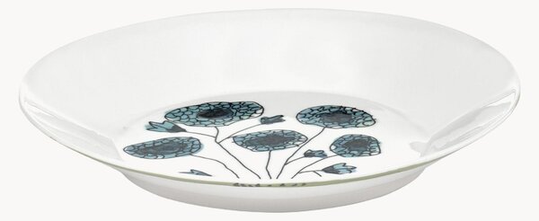 Komplet talerzy głębokich z porcelany kostnej Midnight Flowers, 2 elem