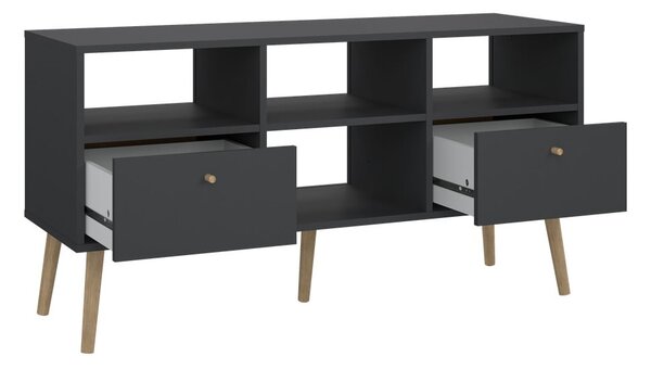 Antracytowa szafka pod TV 117x61 cm Bodo – Tvilum