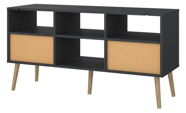 Antracytowa szafka pod TV 117x61 cm Bodo – Tvilum
