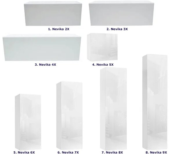 Biała minimalistyczna szafka wisząca RTV 100 cm - Vicky 2X