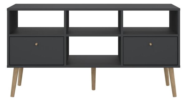 Antracytowa szafka pod TV 117x61 cm Bodo – Tvilum