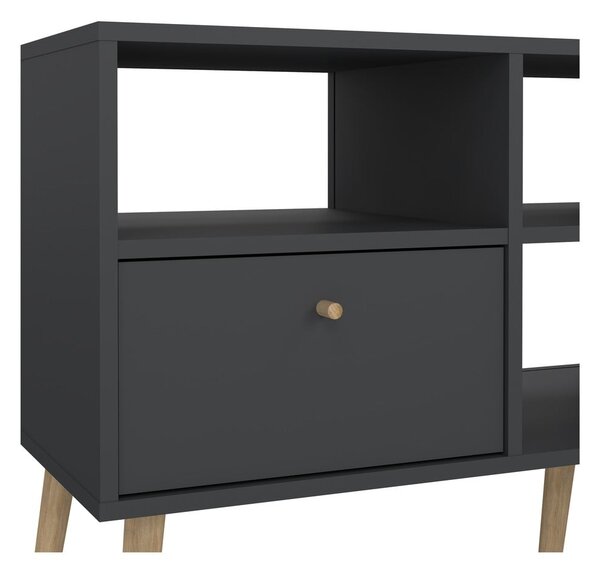 Antracytowa szafka pod TV 117x61 cm Bodo – Tvilum