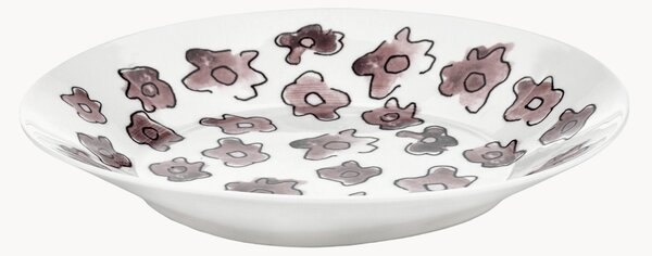 Komplet talerzy głębokich z porcelany kostnej Midnight Flowers, 2 elem