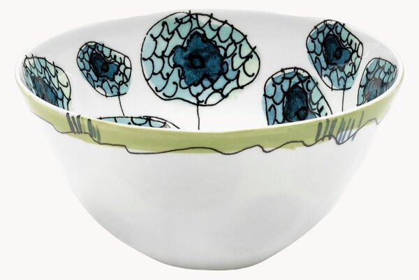 Komplet miseczek z porcelany kostnej Midnight Flowers, 2 elem