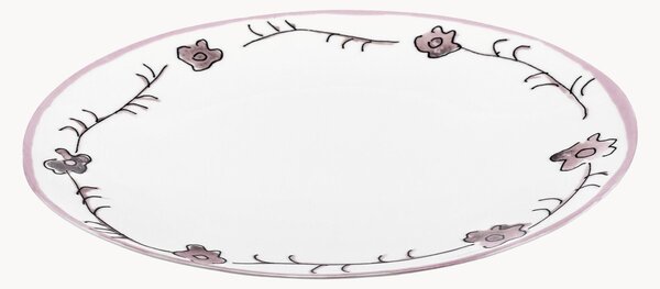 Komplet talerzy z porcelany kostnej Midnight Flowers, 2 elem