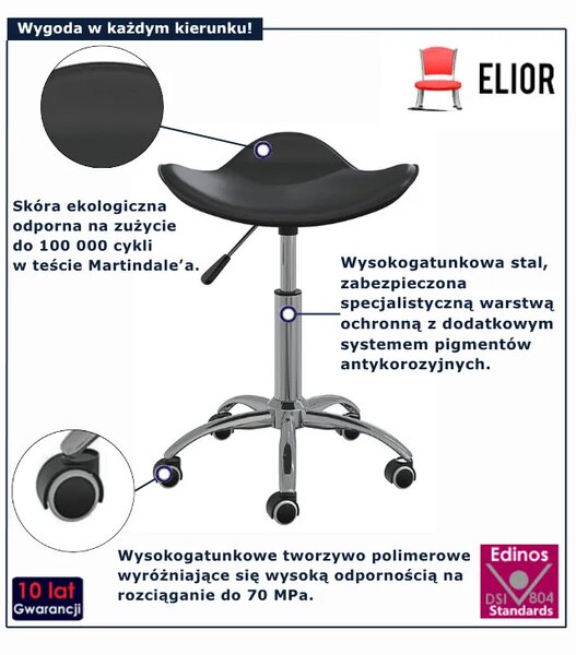 Czarny obrotowy regulowany taboret H0-Z98