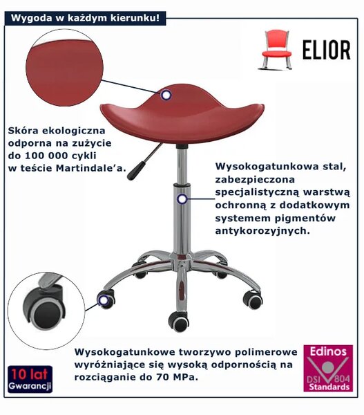 Obrotowy taboret regulowany czerwone wino D6-L93