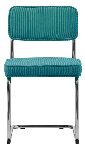 Turkusowe sztruksowe krzesło Rupert – Unique Furniture
